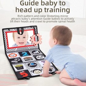 تصویر کتاب پارچه ای و مت حسی آینه دار تامی تایم مناسب خردسال 