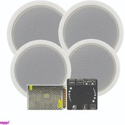 تصویر سیستم صوتی سقفی ۴ کاناله ۱۷ سانتی متر مجموعه ۶ عددی 