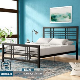 تصویر تخت خواب فلزی دو نفره سیمین 