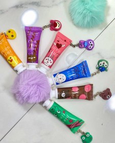 تصویر بالم لب مایع تیوپی عروسکی ریموکو در شش رایحه و رنگ 