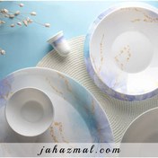 تصویر سرویس غذاخوری 28پارچه پارس اپال مدل اسکای آبی کد936 parsopal dinner set blue sky 936