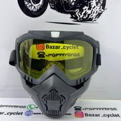 تصویر فیس ماسک صورت موتور سواری ساده شیشه لیمویی 