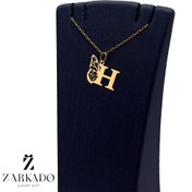 تصویر پلاک طلا حرف H با بال پروانه کد P23996 
