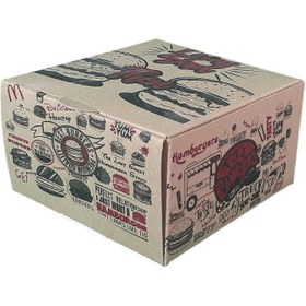 تصویر جعبه همبرگر 15 مقوای دوبلکس – دو رنگ 