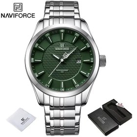 تصویر ساعت مچی مردانه اورجینال نیویفورس بند فلزی در رنگبندی - تمام مشکی men's wrist watch, original Nuiforce