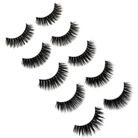 تصویر جفت مژه مصنوعی طبیعی دست‌ساز شماره 5 رنگ سیاه برند ehome Pair Of 5 Natural Fashion Handmade False Eyelashes Black