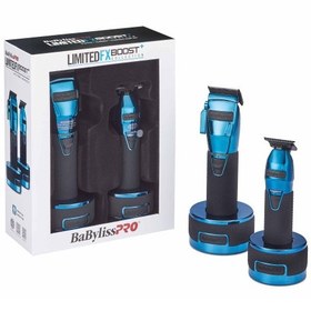 تصویر ست ماشین اصلاح و خط‌زن بابلیس‌پرو (اف ایکس بوست ابی) BaBylissPro Blue FX Boost+ Limited Edition Clipper & Trimmer Set -with Charging Base