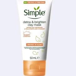 تصویر ماسک خاک رس سم زدا و روشن کننده سیمپل مدل Detox & Brighten Clay Mask حجم ۵۰ میل واردات قانونی ارسال از منطقه آزاد ارس 