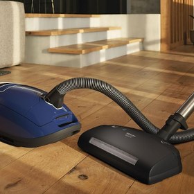 تصویر Miele Complete C3 Bagged Canister Vacuum Cleaner with Electrobrush Floorhead, Suitable for Carpets and Hard Floors, Marine Blue جاروبرقی میله 