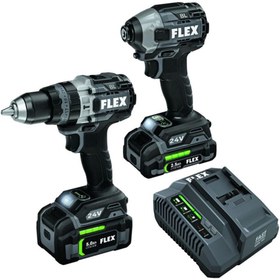 تصویر ست دریل و ایمپکت شارژی فلکس آمریکایی اصل Flex 24V Li-Ion Drill & Impact Driver