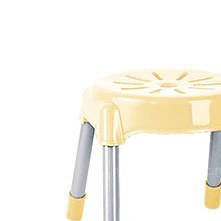 تصویر چهارپایه گرد پایه فلزی - کوتاه / زرد 