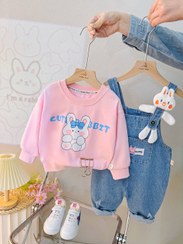 تصویر ست بیلر و بلوز وارداتی دخترانه (بلوز صورتی) مناسب ۱ تا ۵ سال 