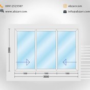 تصویر پنجره کشویی UPVC اندازه 2 در 3 (( اقساط یک ساله )) 