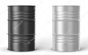 تصویر وکتور بشکه های فلزی سیاه و سفید – Black white metal barrels on white background 