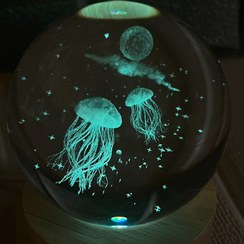 تصویر چراغ خواب گوی کریستال عروس دریایی 