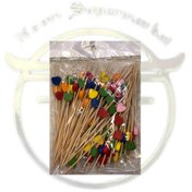 تصویر سیخ چوبی قلب رنگی 100 عددی 