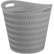 تصویر سبد رخت گرد بامبو لیمون _ سفید lemon bamboo round basket _ white