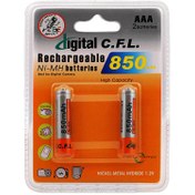 تصویر باتری نیم قلمی شارژی سی اف ال مدل 850 بسته ۲ عددی 