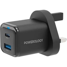 تصویر شارژر 35 وات دو پورت پاورولوجی Powerology 35W 2Port PD GaN Charger 