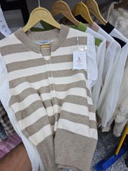 تصویر بلور بافت راه راه آستین توری 10166 