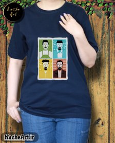 تصویر تیشرت هنری و سینمایی سریال بریکینگ بد Breaking Bad - سورمه ای / L Art Minimal Tshirt Breaking Bad Series