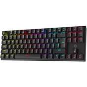 تصویر کیبورد گیمینگ مکانیکی 87 کلید Porodo PDX222 - مشکی Porodo PDX222 Gaming 87 Keys Mechanical Gaming Keyboard