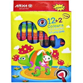 تصویر پاستل روغنی 2+12 رنگ آریا بسته مقوایی ا Arya 12+2 Colours Oil Pastel - 2027 Arya 12+2 Colours Oil Pastel - 2027