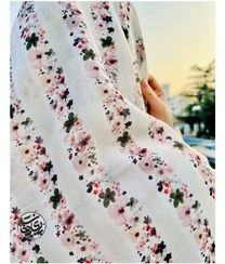 تصویر روسری ۹۰ راه راه گل ریز 