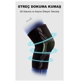 تصویر زانو بند والیبال مشکی مردانه و زنانه تناسب اندام بسکتبال ارتوپدی در فضای باز Kaymaz Silicone Training Knee 1 Alazpay 