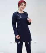 تصویر روپوش زنانه مدیفرم مدل Domina رنگ سرمه‌ای 