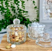 تصویر قندان شیشه ای حصیری 