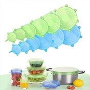 تصویر درپوش سیلیکونی سگالش بسته 6 عددی 6 pack silicone lids