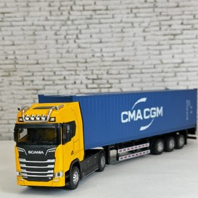 تصویر تریلی اسکانیا با کانتینر 