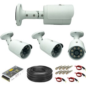 تصویر پک دوربین مداربسته 4 کانال 5 مگاپیکسل AHD دید در شب رنگی کد 1294 CCTV AHD Package 4ch 5mp WarmLight 1293