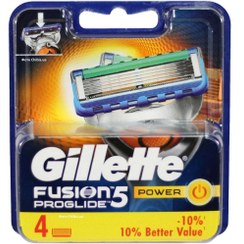 تصویر تیغ یدک ژیلت فیوژن 5 پروگلاید پاور 4 عددی Gillette Fusion 5 Proglide Power Blades Pack of 4
