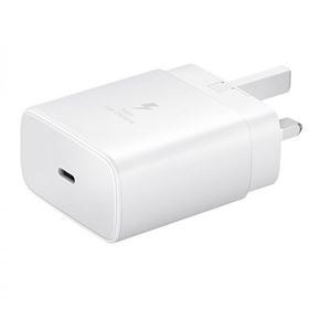 تصویر شارژر 45 واتی سامسونگ با کابل تایپ سی اصل Samsung Super Fast Charger 45W EP-TA845+بارکد سامسونگ 