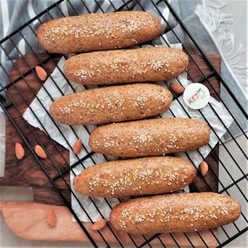 تصویر نان باگت 90 گرمی رژیمی | کتوژنیک- با آرد بادام - بسته های 3 و 6 عددی- پخت روز 
