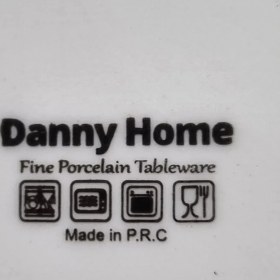 تصویر دیس بیضی چینی طرح گل آبی 