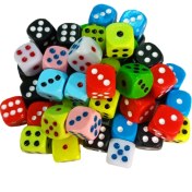 تصویر تاس عادی رنگی 