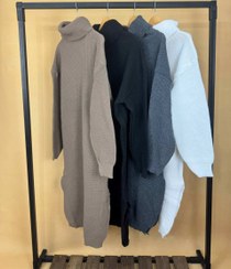 تصویر پیراهن بافت بلند نسکافه ای 