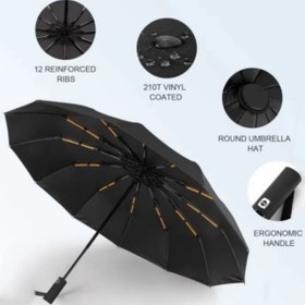 تصویر چتر اتومات ۱۲ فنره فایبرگلاس مدل K012 ضد باد ضد اشعه 