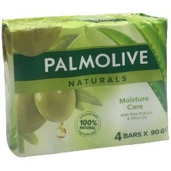 تصویر صابون پالمولیو مرطوب کننده با عصاره آلوئه ورا و روغن زیتون بسته (4*90 گرمی) PALMOLIVE naturals moisturizing care with aloe vera extract & olive oil 