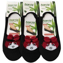 تصویر جوراب کالج زنانه طرح خرگوش پشمی پشت ژله ای 