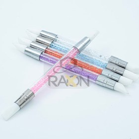 تصویر قلم سیلیکونی طراحی ناخن مخصوص پودر کروم Silicone pen for nail design . for chrome powder