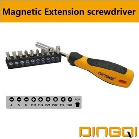 تصویر ست پیچ گوشتی 11 عددی بیت خور دینگی DINGQI مدل 68011 SCREWDRIVER BIT SET