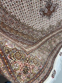 تصویر قالیچه ماهی 50 رج تبریز گل ابریشم handmade carpet mahi tabriz