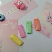 تصویر هایلایتر خرسی ۴ عددی پاستلی 