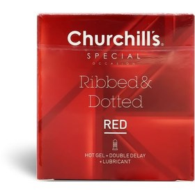 تصویر کاندوم خاردار شیاردار گرم کننده تأخیری چرچیلز 3 عددی ا Churchill’s Ribbed And Dotted Condom 3PCS Churchill’s Ribbed And Dotted Condom 3PCS