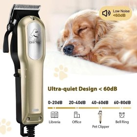 تصویر ماشین اصلاح حیوانات خانگی OMORC GD077B – حرفه‌ای، قدرتمند، بی‌صدا OMORC GD077B Pet Hair Clipper – Professional, Powerful, Quiet