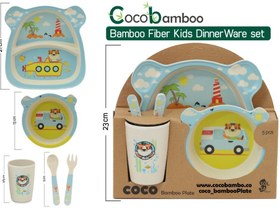 تصویر ظرف غذا کودک COCO bamboo baby food dish COCO bamboo